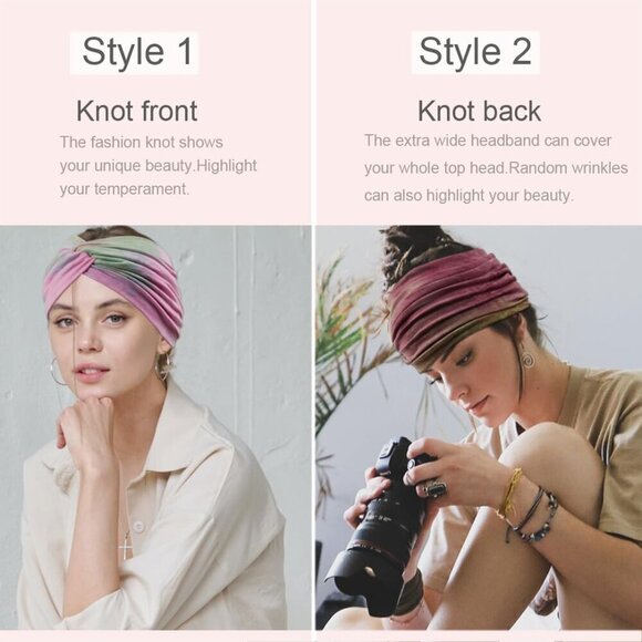 Boho Wide Headbands Polyester Spandex 8 Pack Fit Women Casual Yoga Sports main image 5
